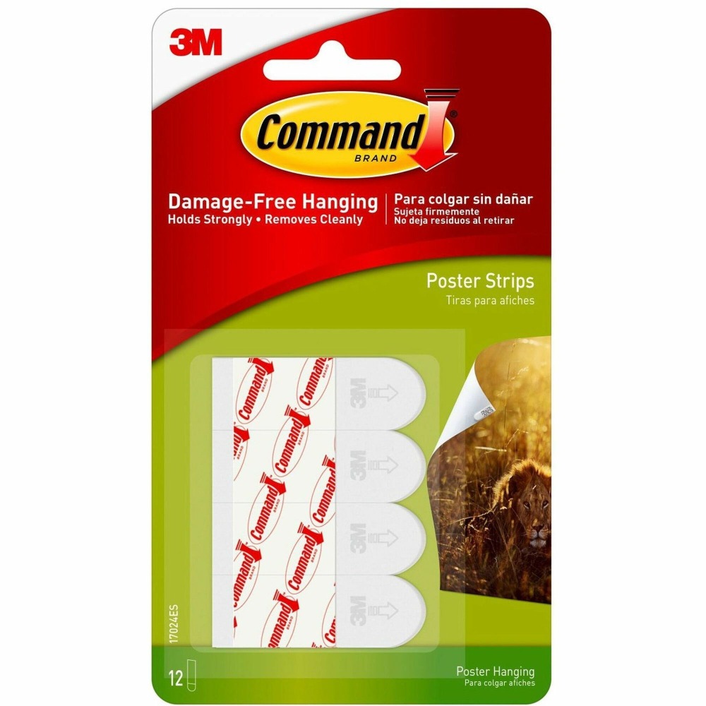 Command™ Removable Adhesive Poster Strips, 1 3/4", Clear,