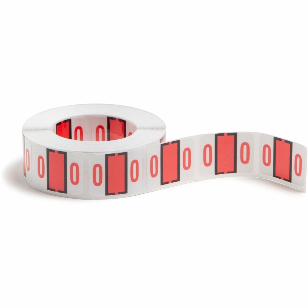 Smead® BCCRN Bar-Style Permanent Numerical Labels, 0, Pink,