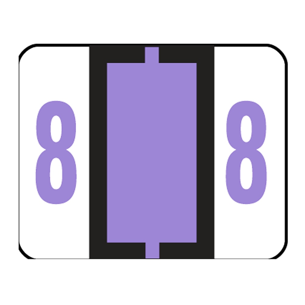 Smead® BCCRN Bar-Style Permanent Numerical Labels, 8, Lavender,