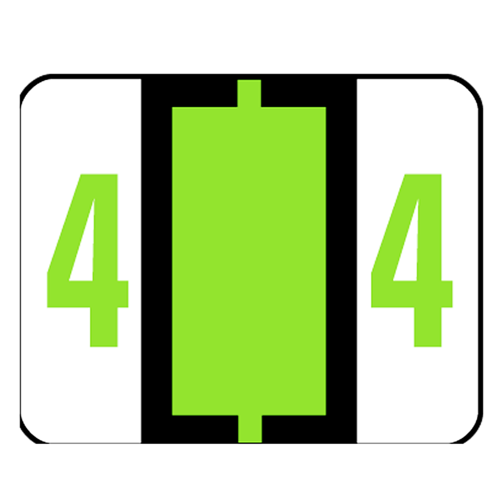 Smead® BCCRN Bar-Style Permanent Numerical Labels, 4, Light