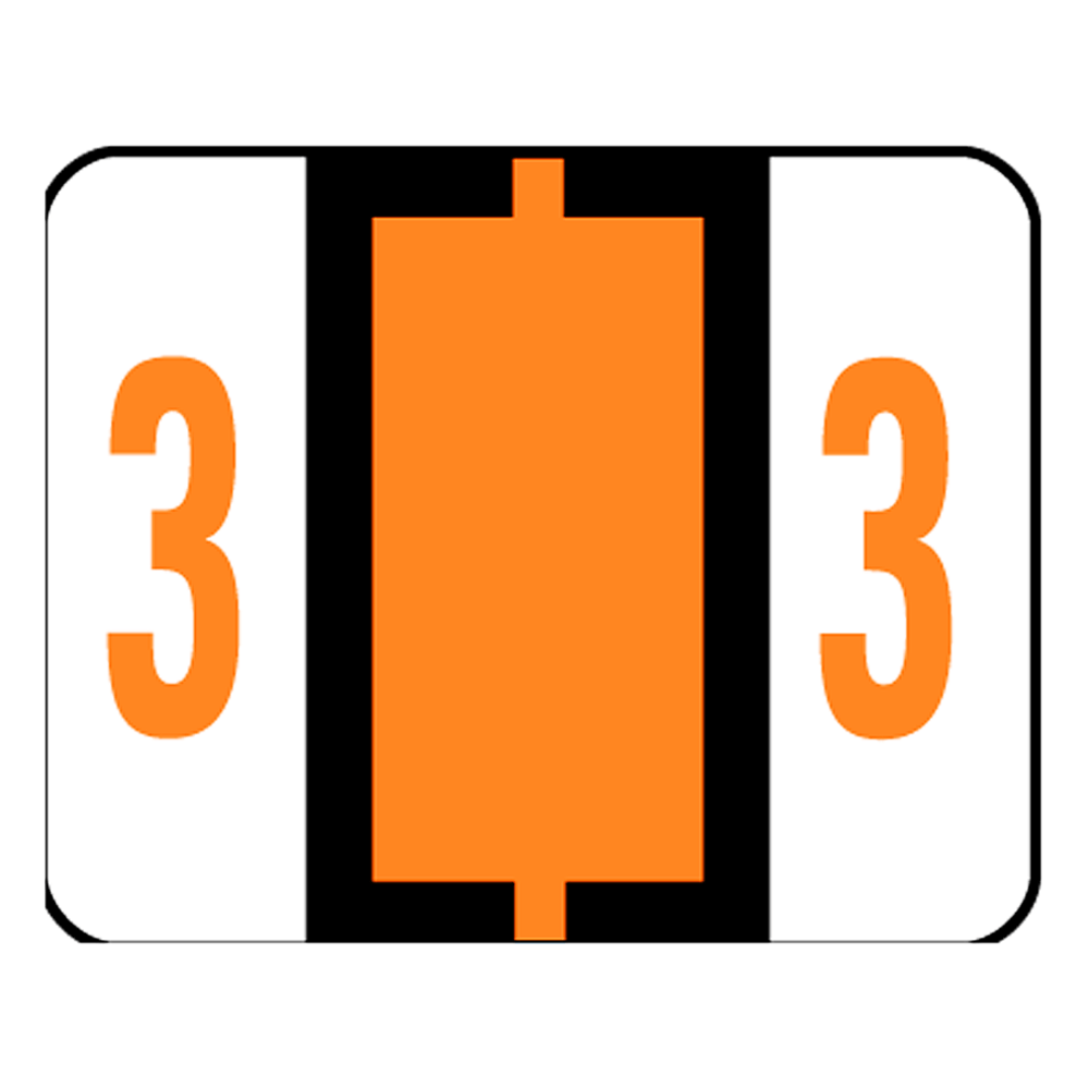 Smead® BCCRN Bar-Style Permanent Numerical Labels, 3, Dark