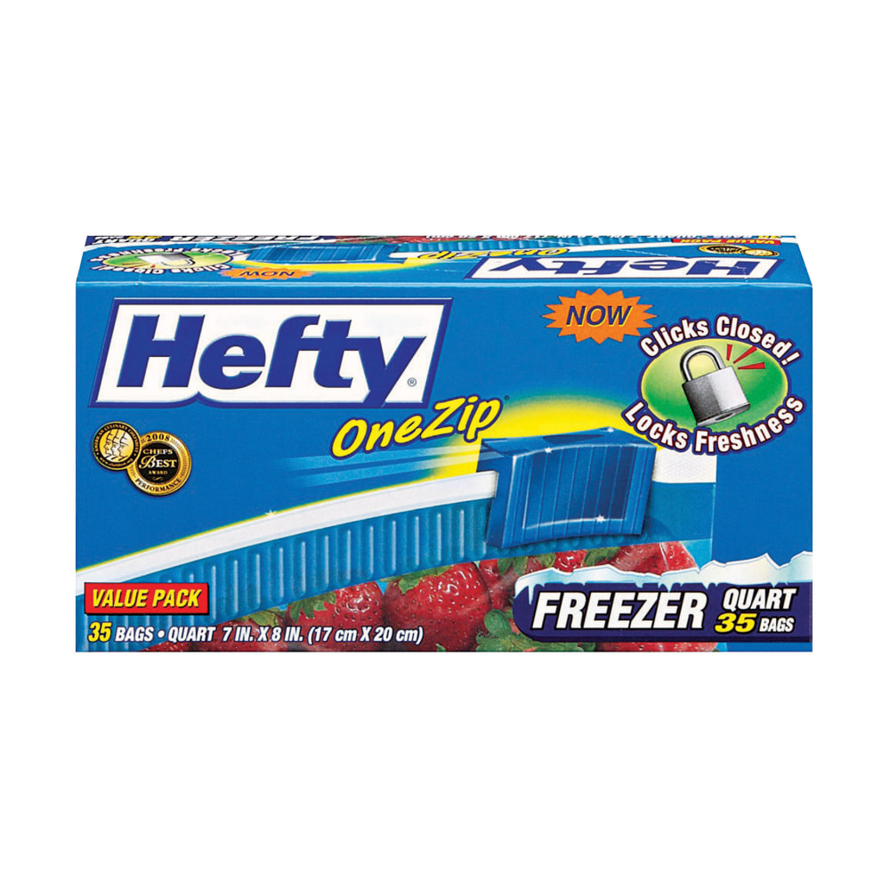 Hefty® OneZip Storage Bags, 1 Quart, 7" x