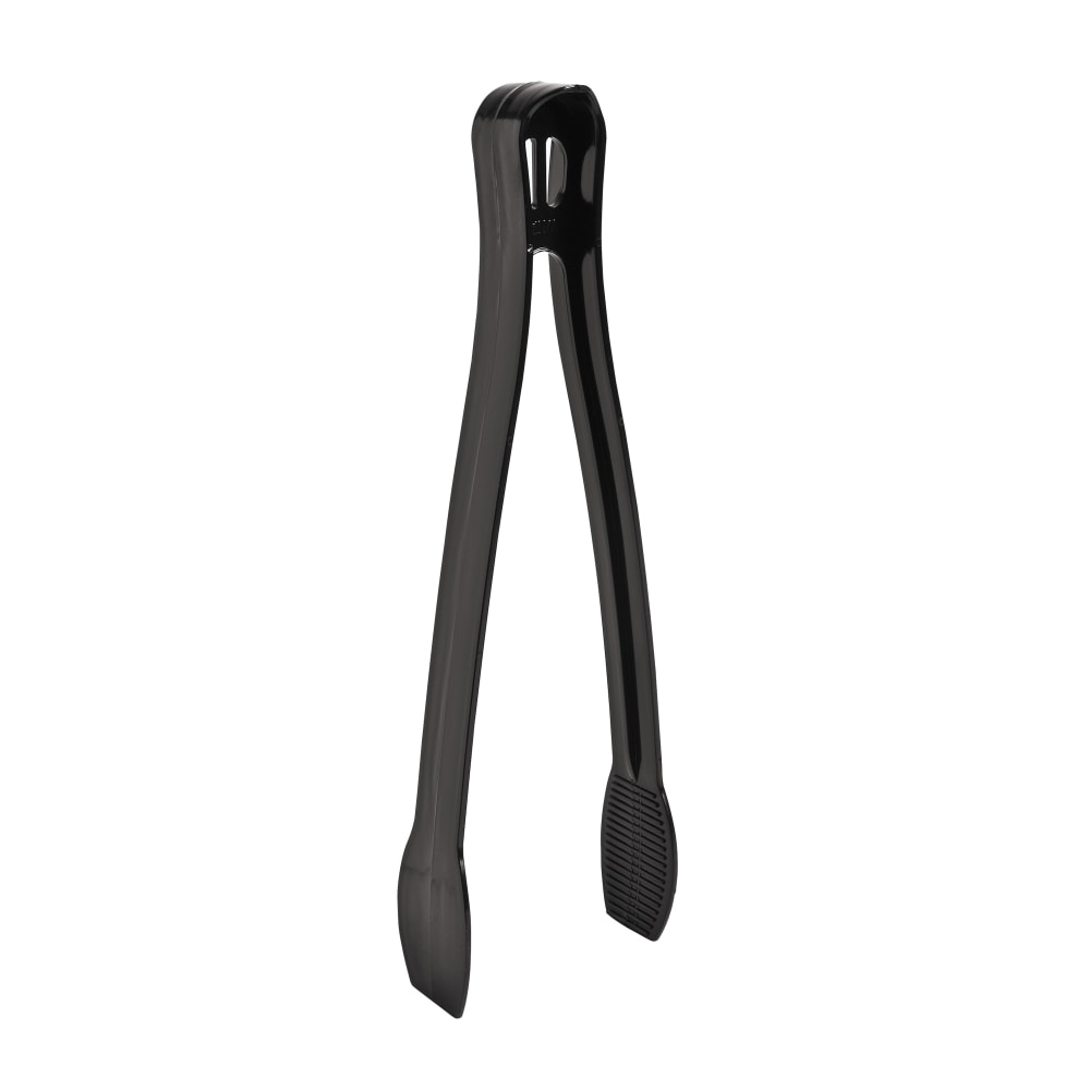 WNA Caterline Plastic Tongs, 9", Black, Pack Of