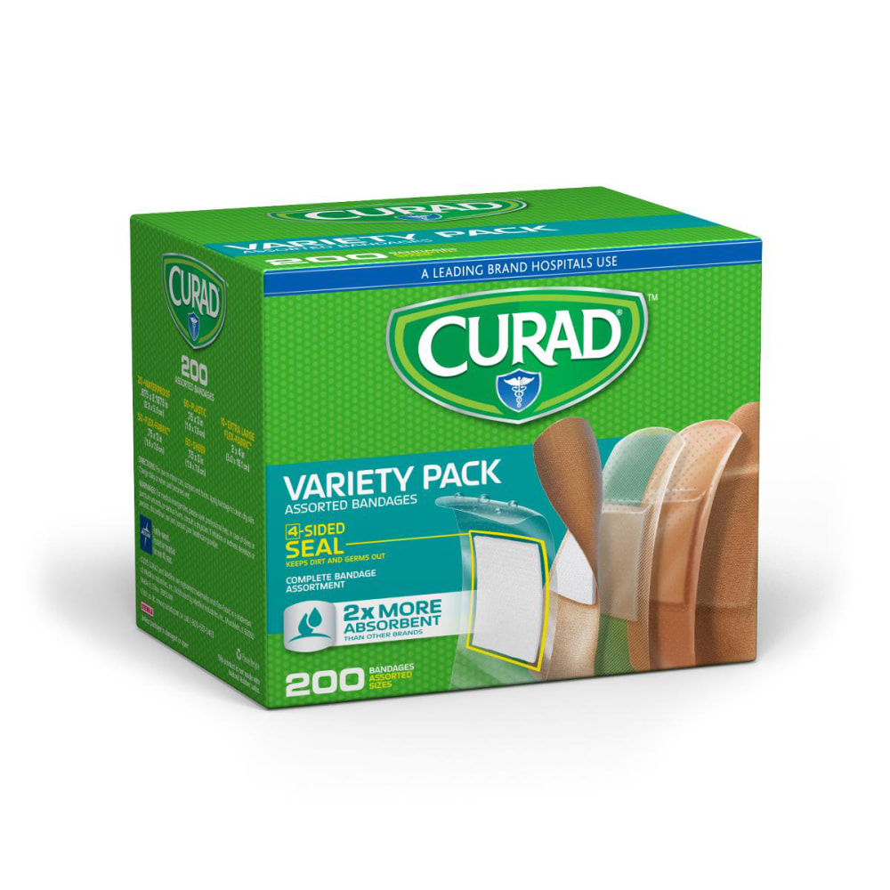 CURAD® Bandage Variety Packs, Assorted Sizes, Tan, Case