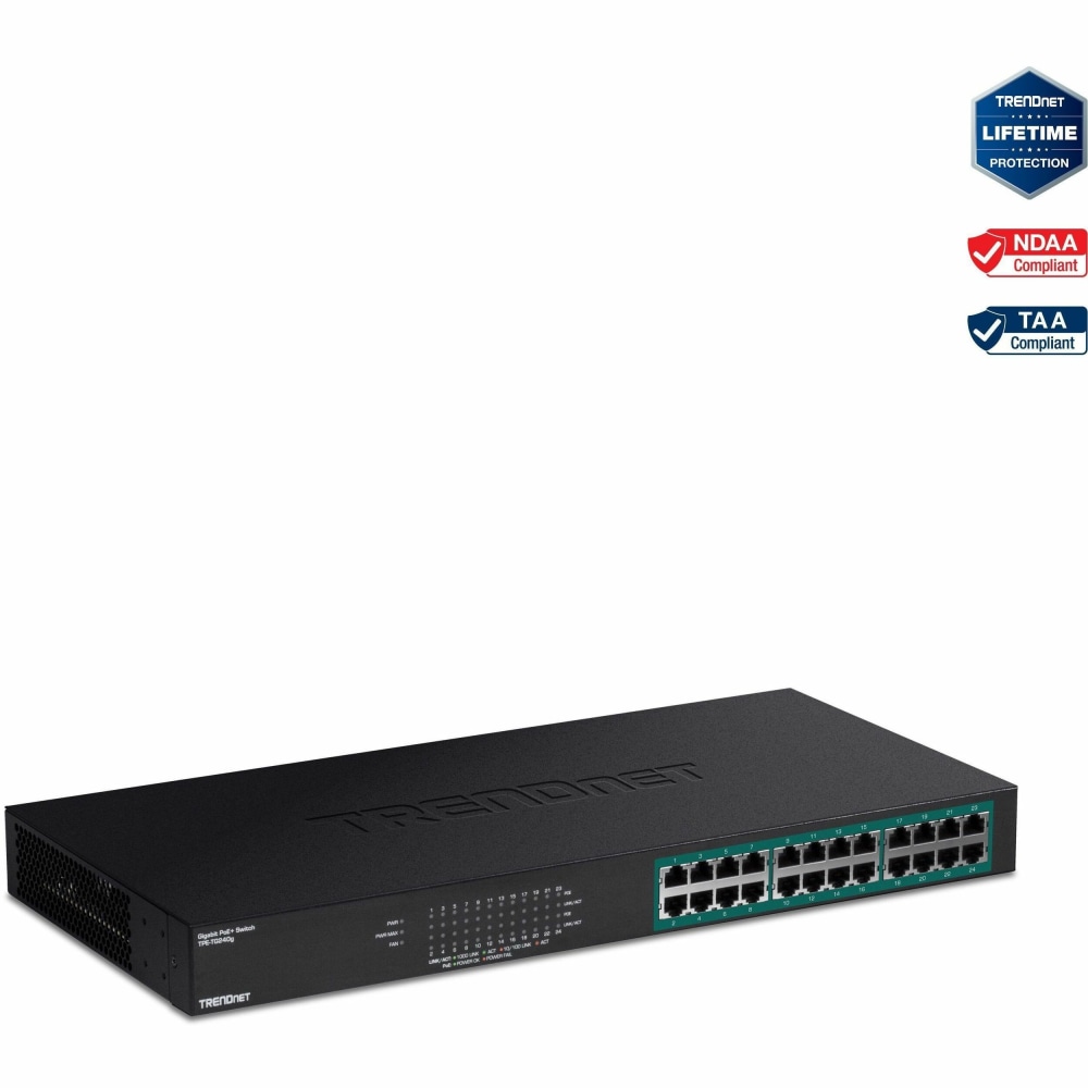 TRENDnet 24-Port Gigabit PoE+ Switch, 24x Gigabit PoE+