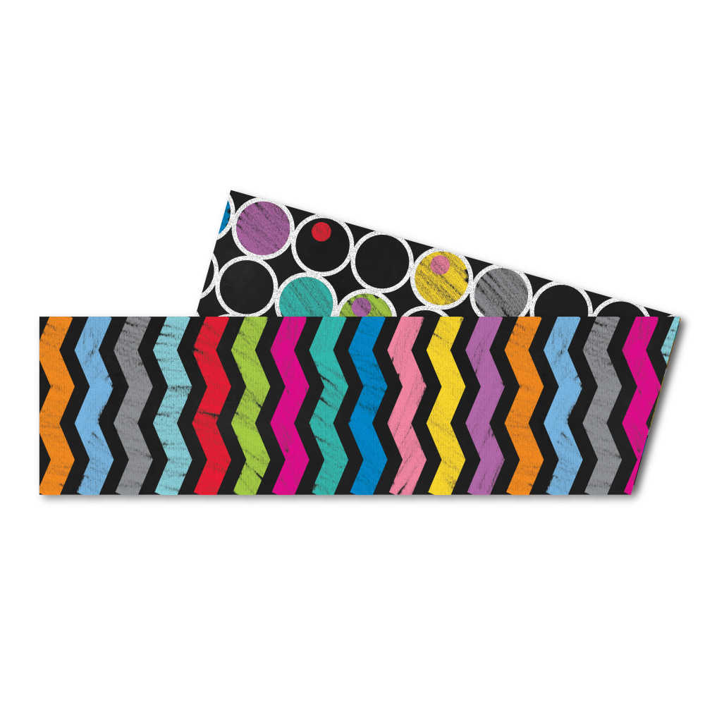 Carson-Dellosa 2-Sided Straight Borders, Colorful Chalkboard,
