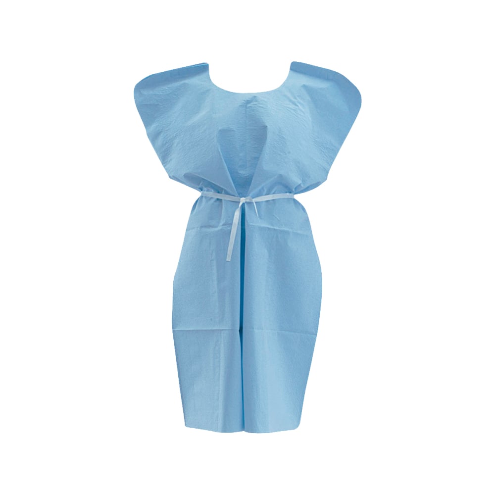 Medline Disposable Tissue/Poly X-Ray Patient Gowns, Blue,