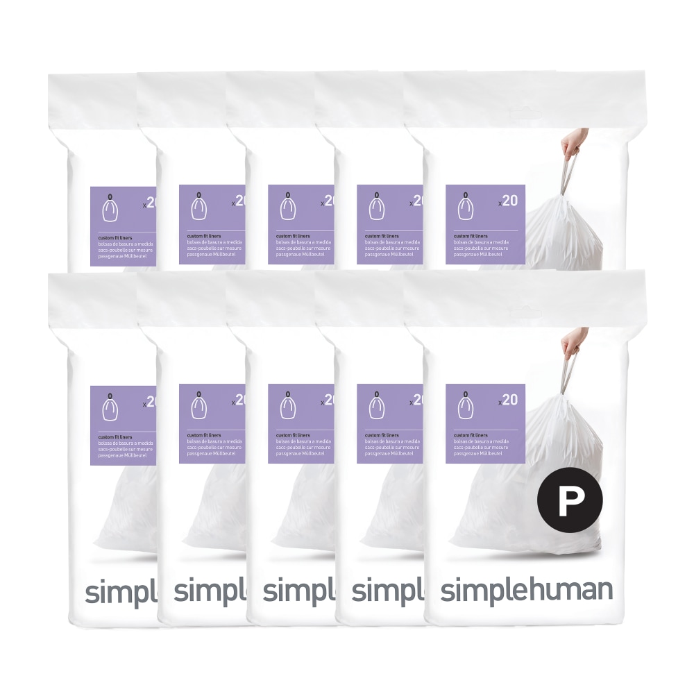 simplehuman Custom Fit Can Liners, 16 Gallon, 50%