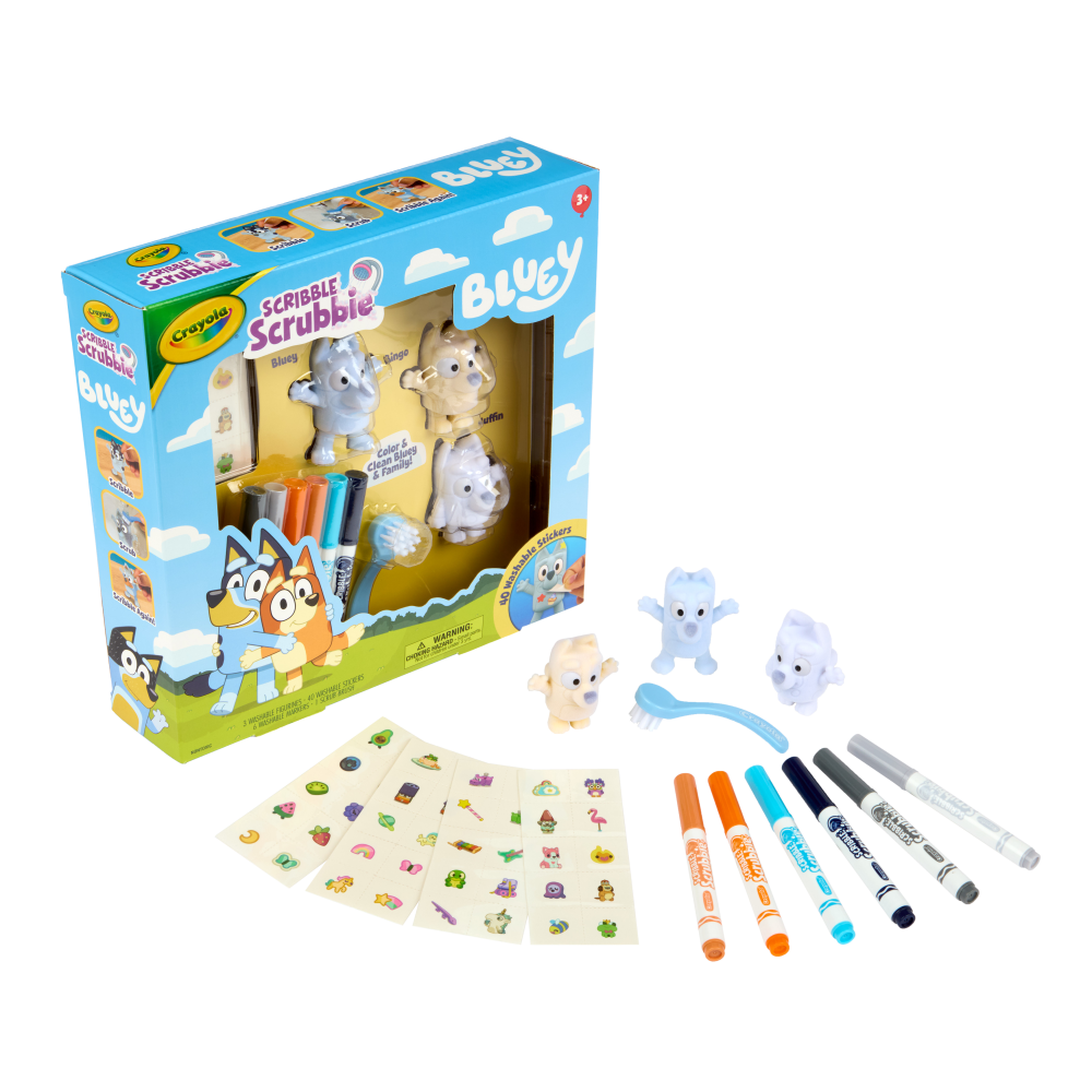 Crayola Scribble Scrubbies Deluxe Bluey Playset with Washable