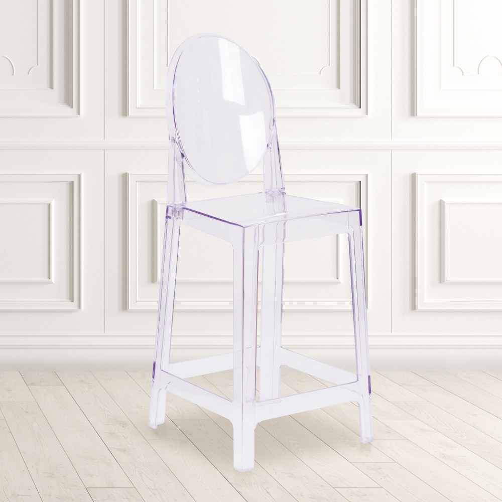 Flash Furniture Ghost Counter Stool With Oval Back,