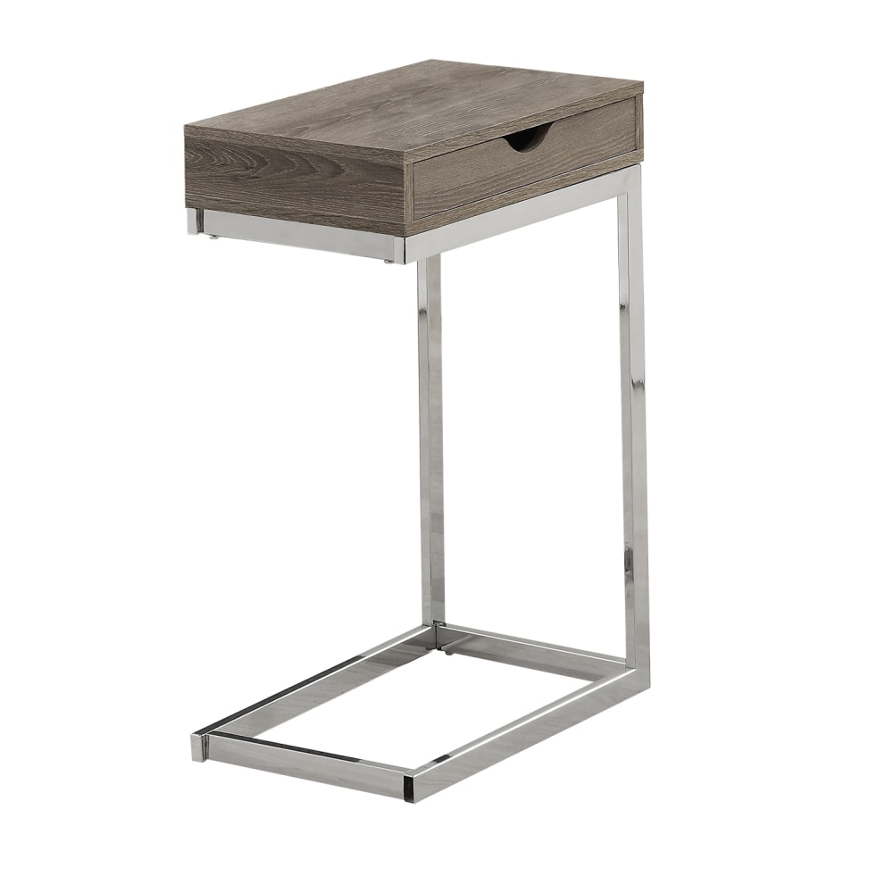 Monarch Specialties Accent Table With Side Drawer, Dark