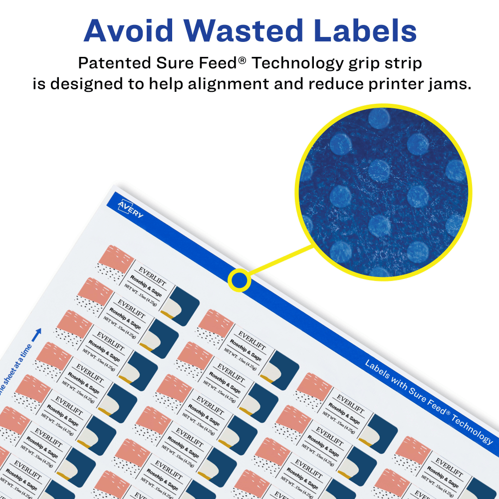 Avery® Glossy Permanent Labels With Sure Feed®, 94226-CGF100,