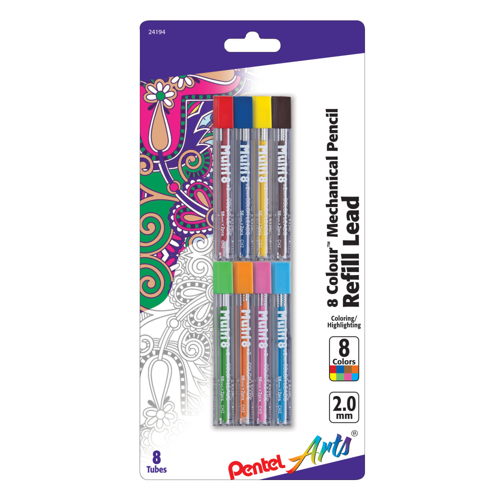 Pentel Arts® Lead Pencil Refills, 2.0 mm, Assorted