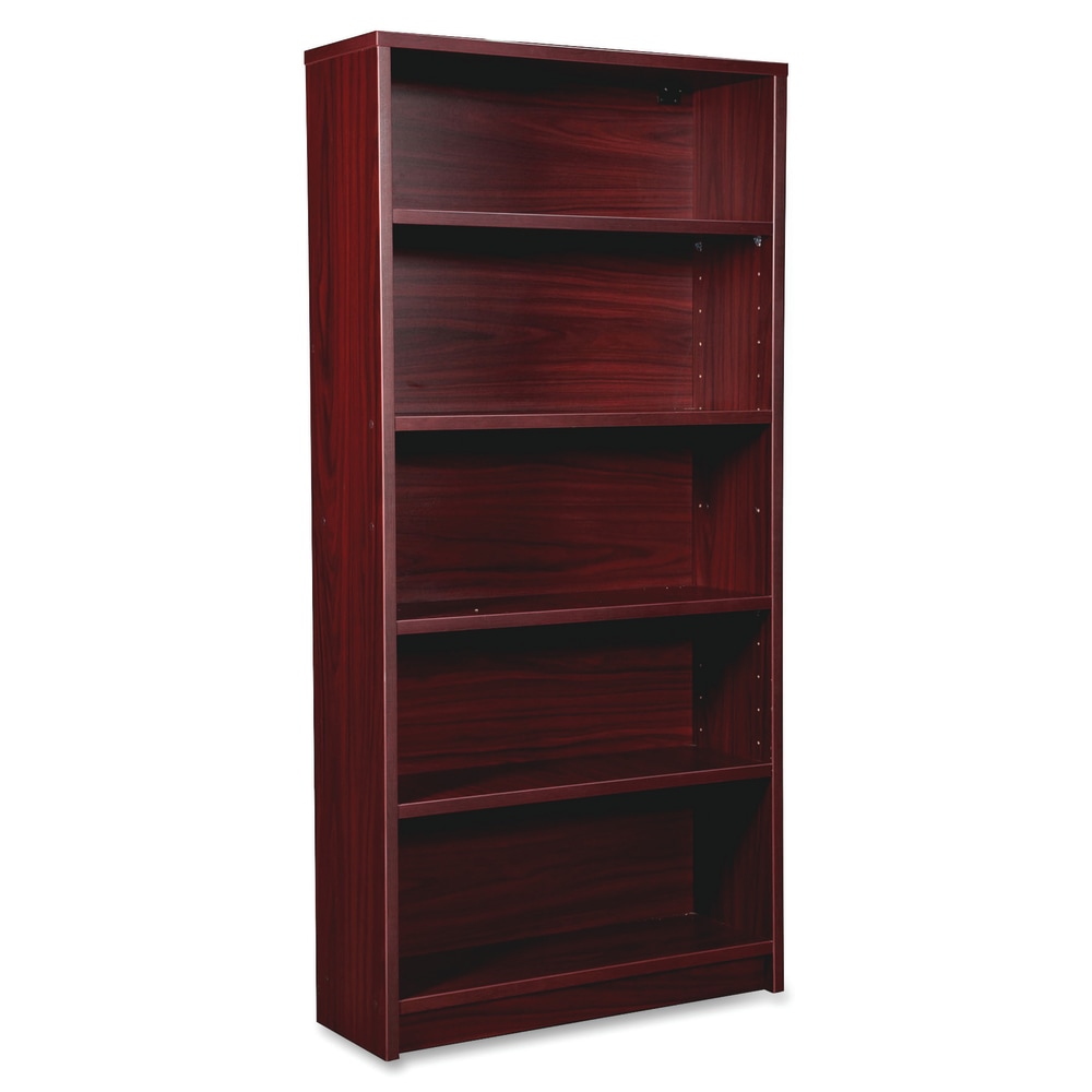Lorell® Prominence 2.0 60"H 5-Shelf Bookcase, Mahogany