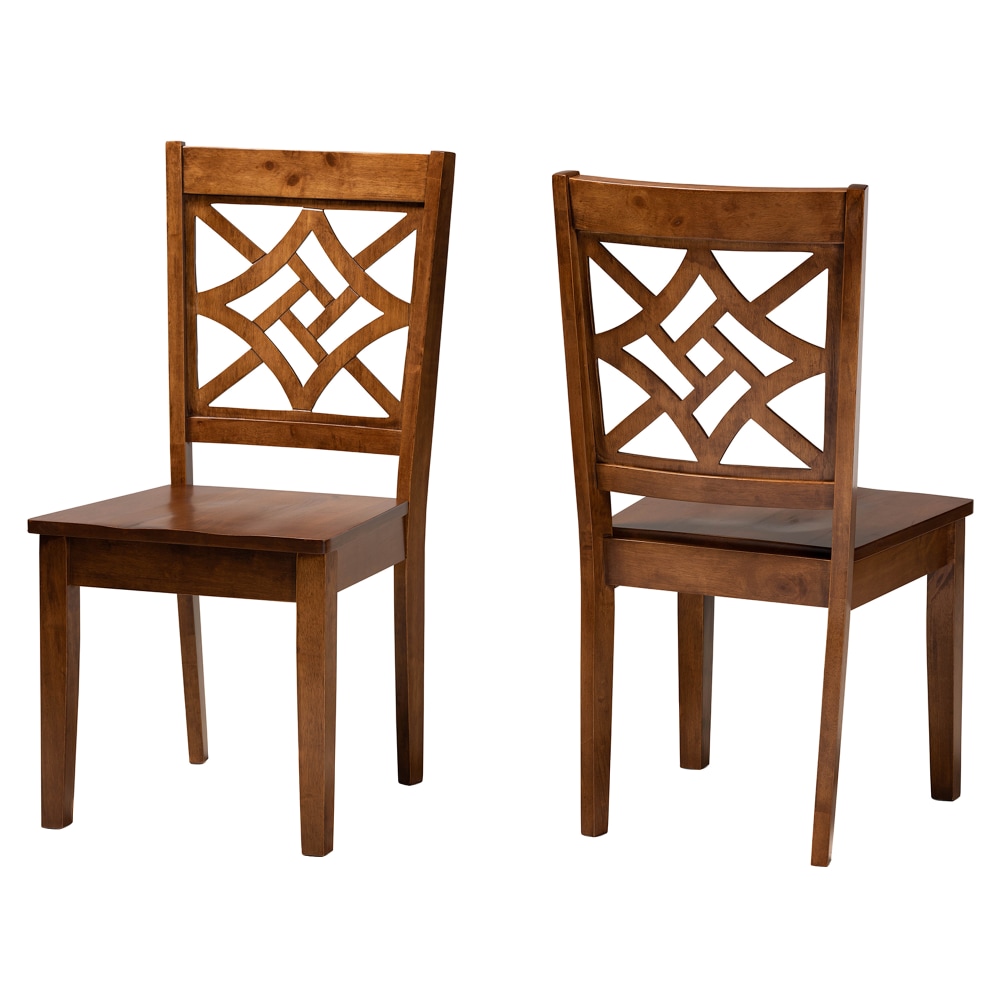 Baxton Studio Nicolette Dining Chairs, Walnut Brown, Set