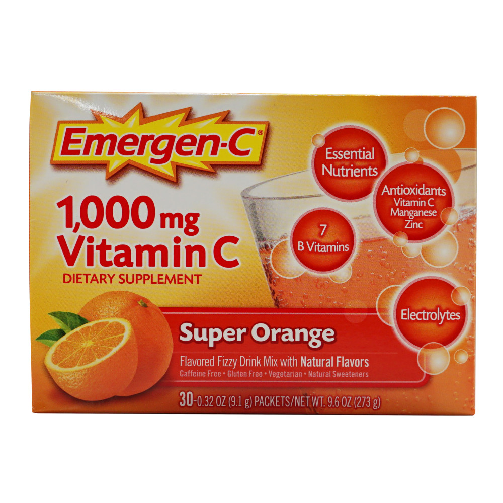 Emergen-C Vitamin C Drink Mix, 1,000 mg, Orange,