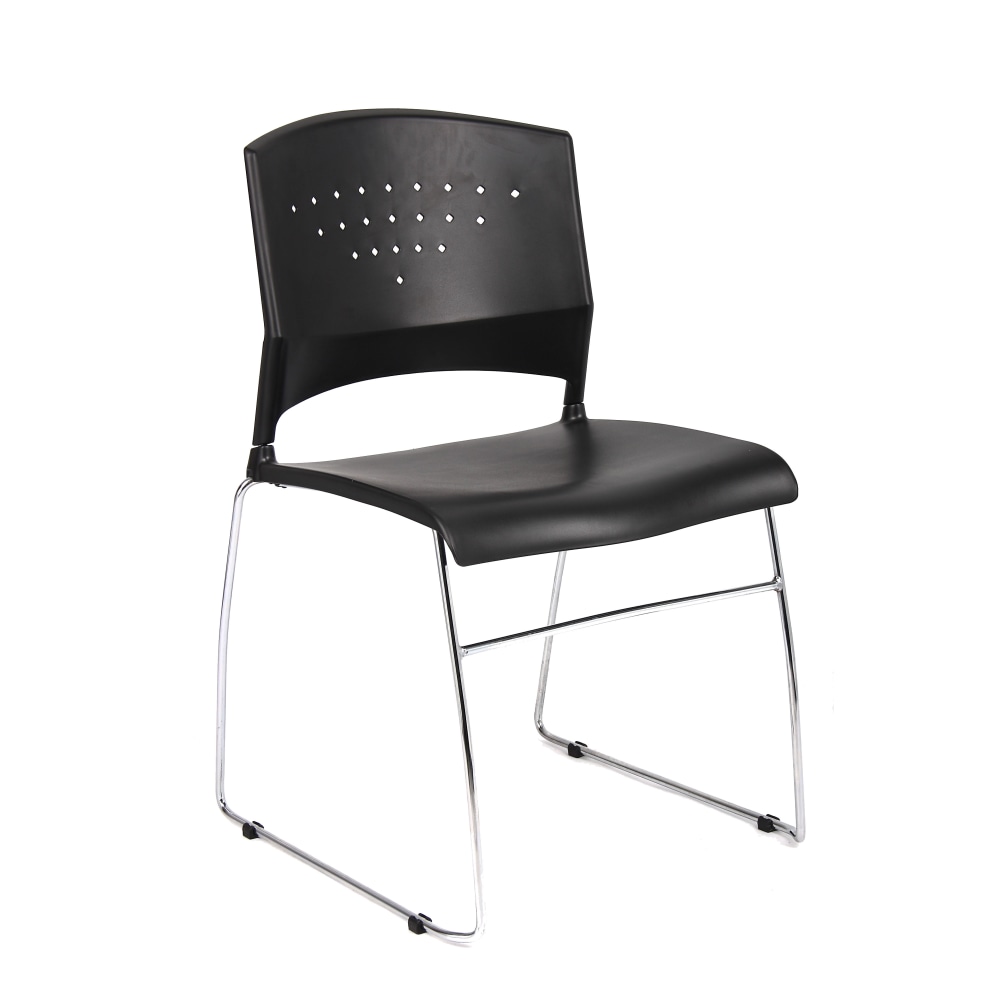 Boss Office Products Stack Chairs in Black, Set