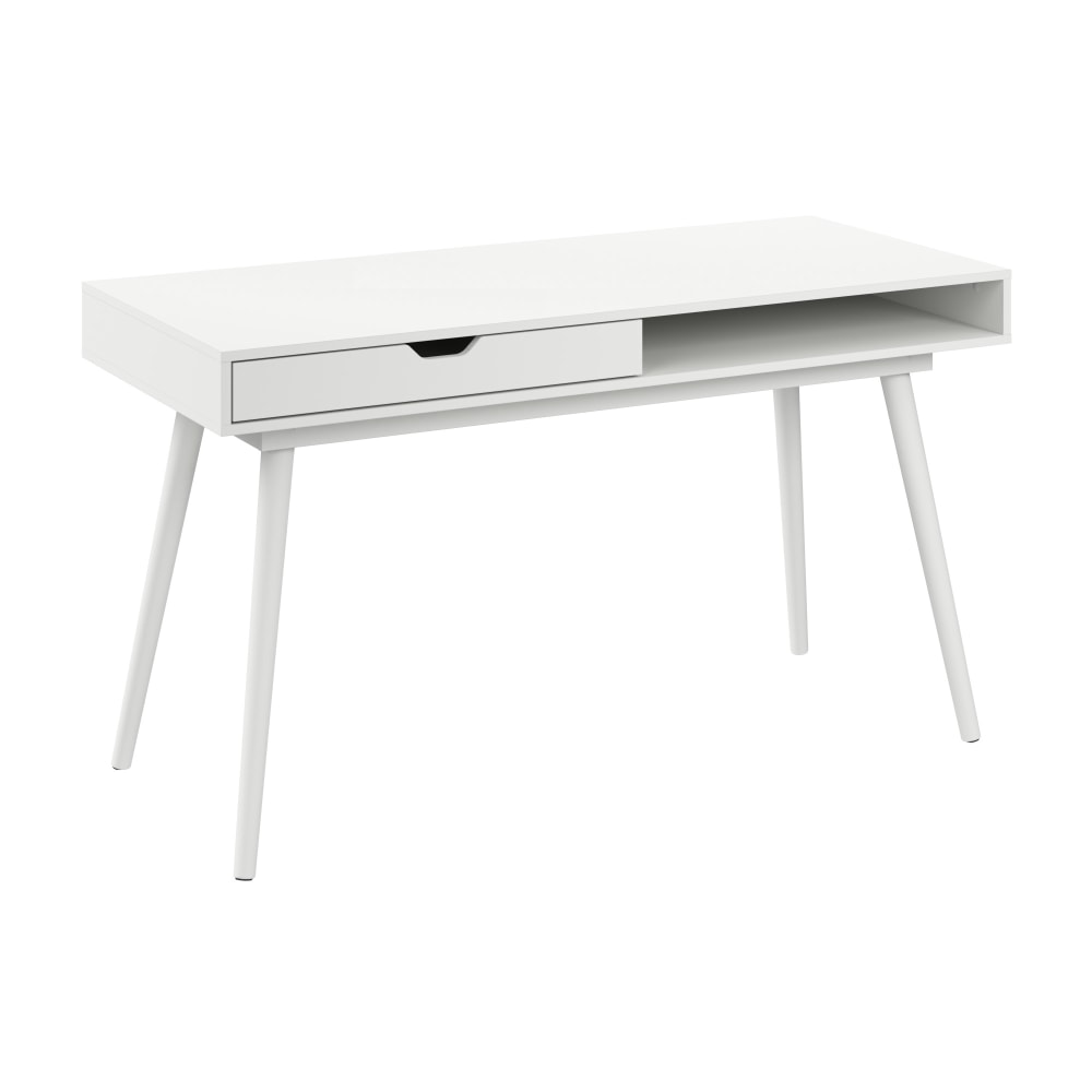 Bush Furniture Nora 54"W Writing Desk, Pure White,