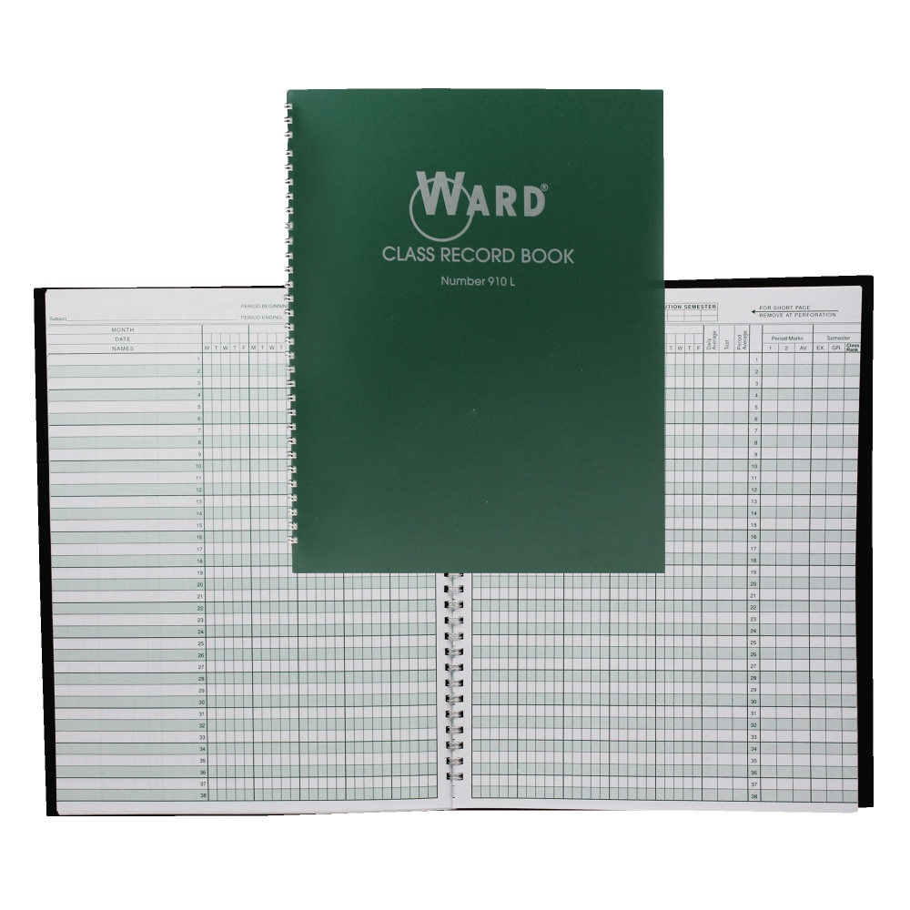 Ward 9-10 Week Class Record Books, Green, Pack