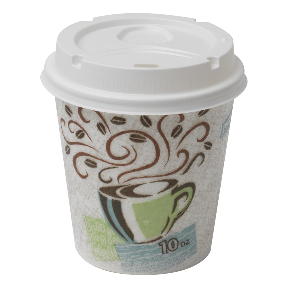 Dixie® PerfecTouch® Hot Cups And Lids, 10 Oz.,