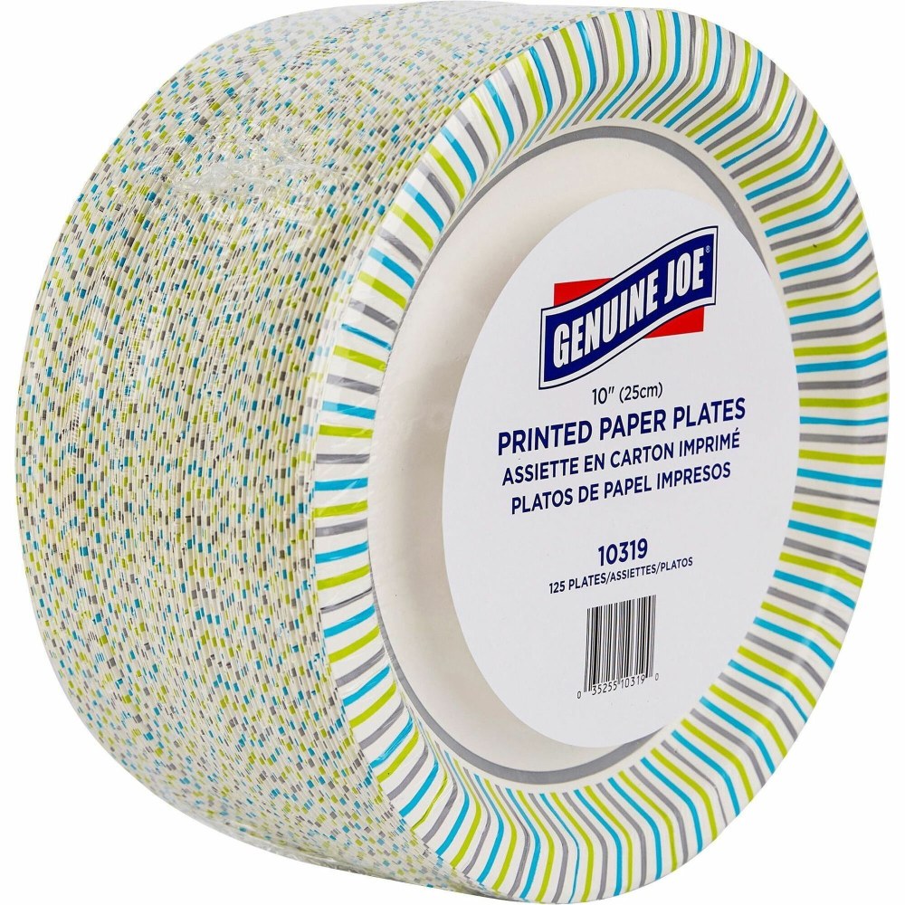 Genuine Joe 10" Printed Paper Plates - Disposable