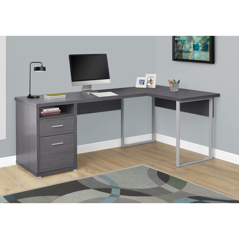 Monarch Specialties 79"W L-Shaped Corner Desk With 2