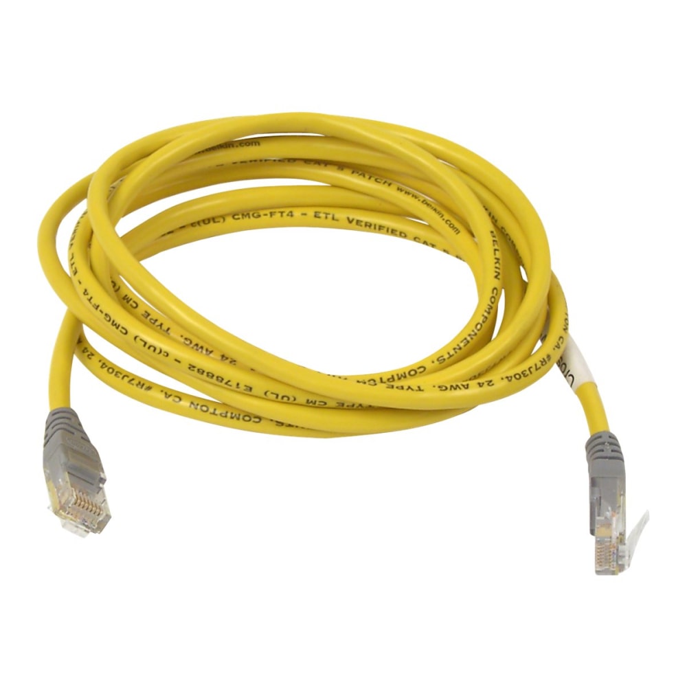 Belkin® CAT5e Crossover Patch Cable, 10&#x27;, Yellow