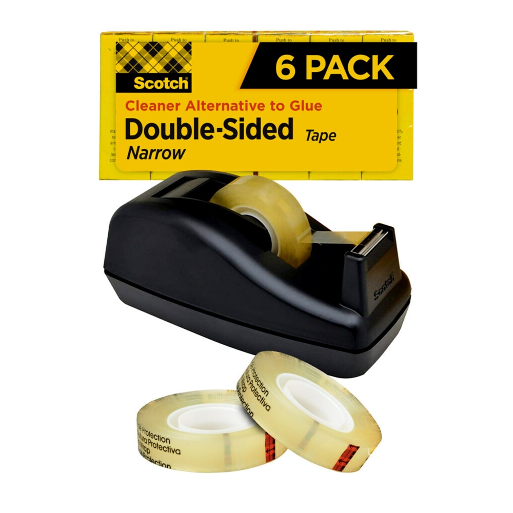 Scotch® Permanent Double-Sided Tape With C40 Dispenser, 1/2"