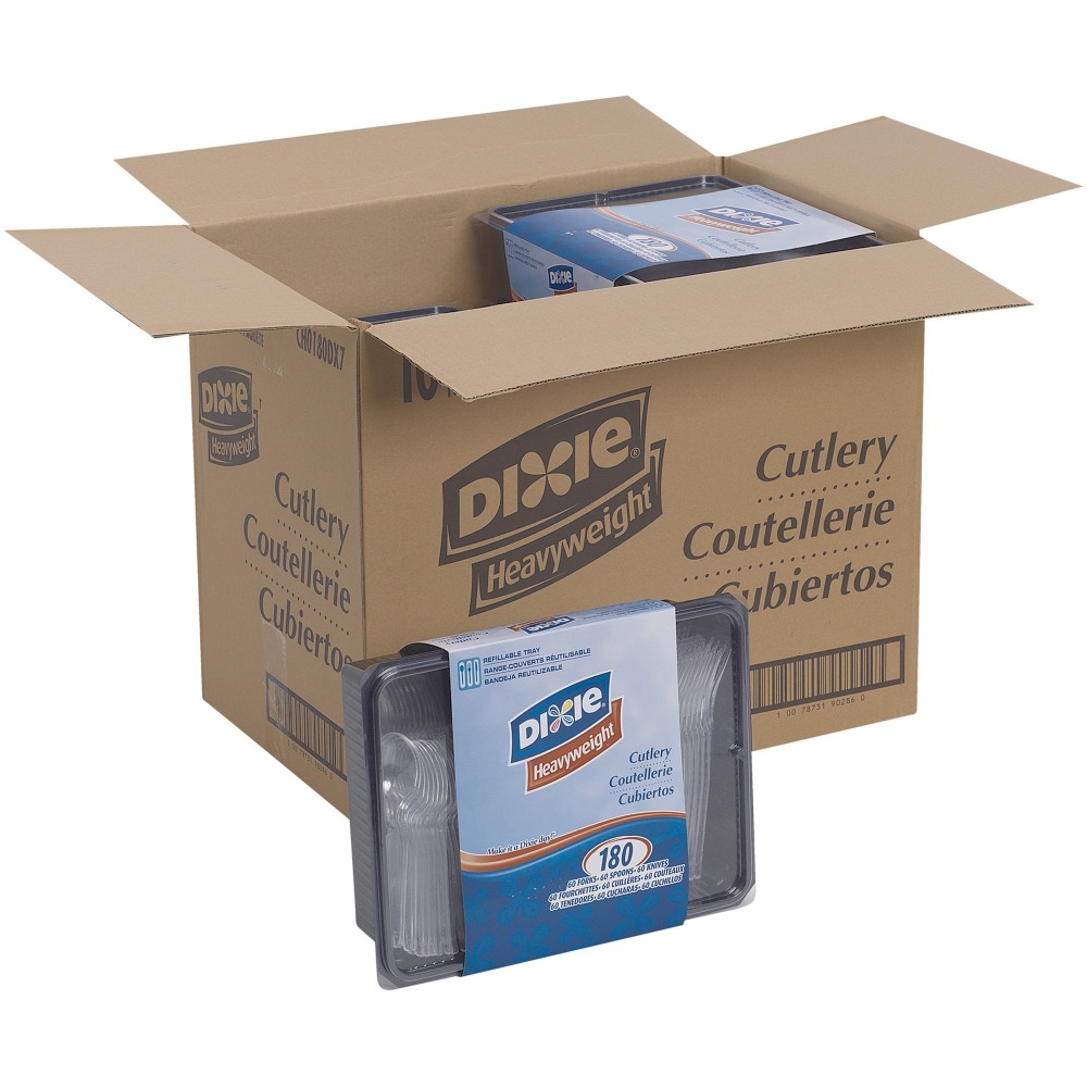 Dixie Heavyweight Disposable Forks, Knives & Teaspoons Keeper
