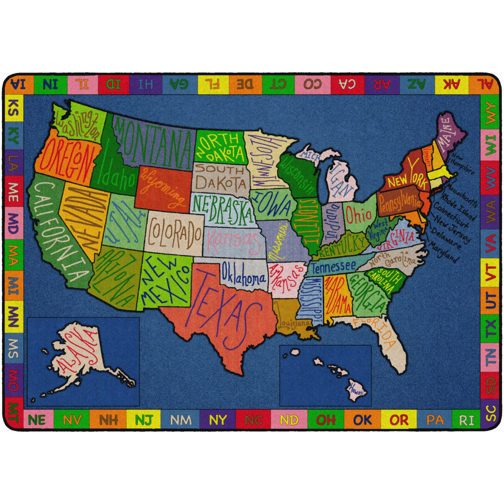 Flagship Carpets My America Doodle Map Rug, 6&#x27;H