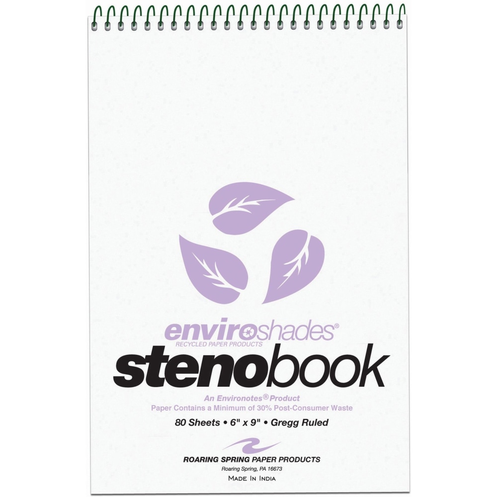 Roaring Spring Enviroshades Steno Books, 6" x 9",