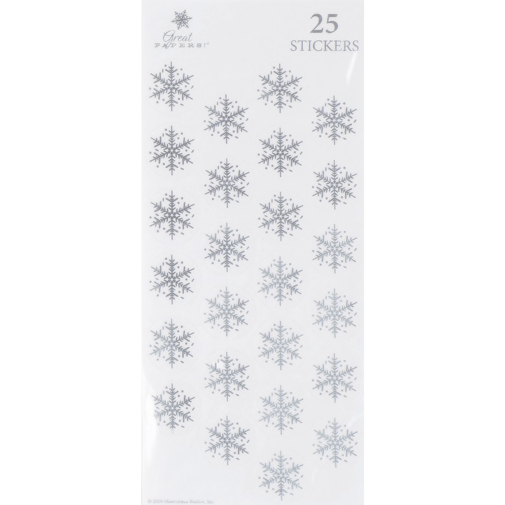 Great Papers! Holiday Foil Seals, 1", Silver Foil,