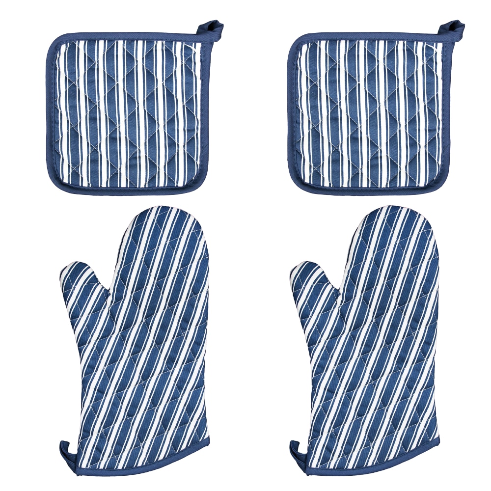 Better Houseware Striped Oven Mitt and Pot Holder