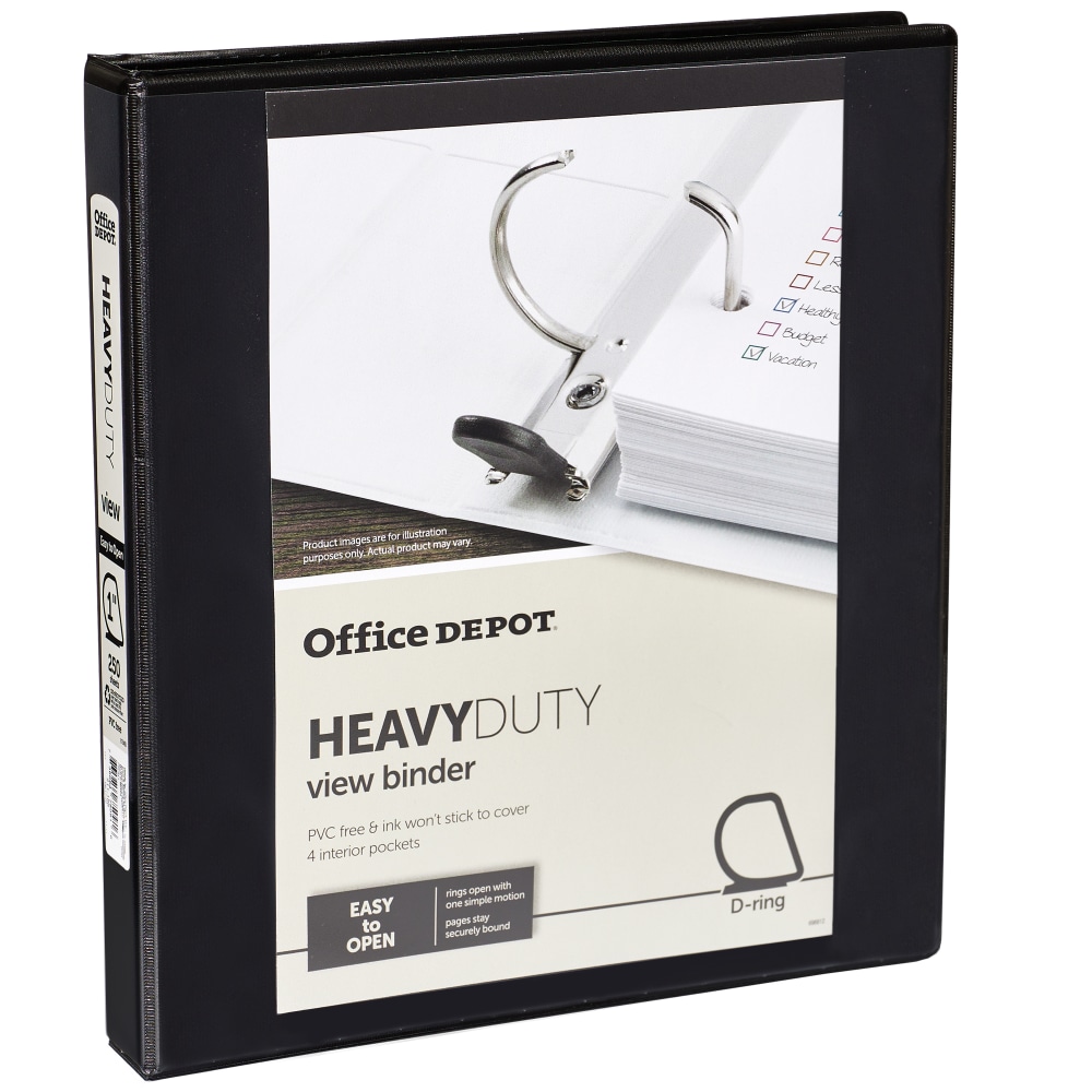Office Depot® Brand Heavy-Duty View 3-Ring Binder, 1"
