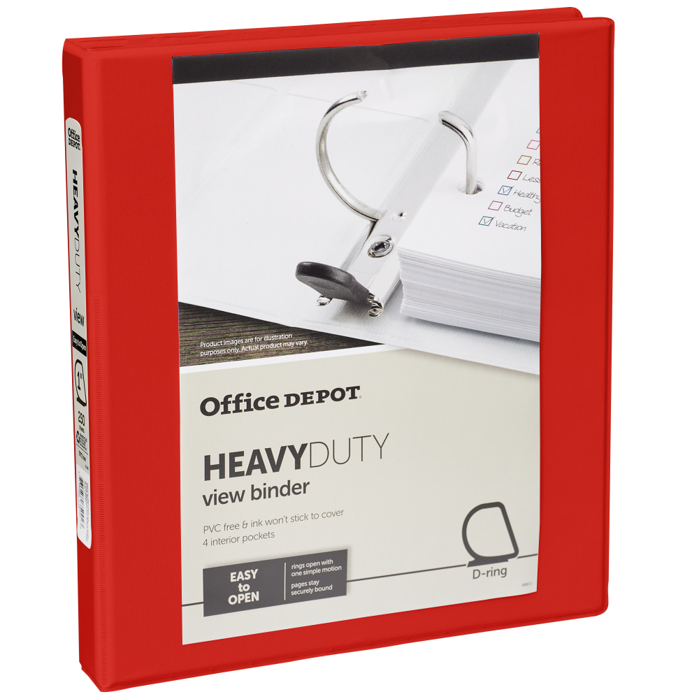Office Depot® Brand Heavy-Duty View 3-Ring Binder, 1"
