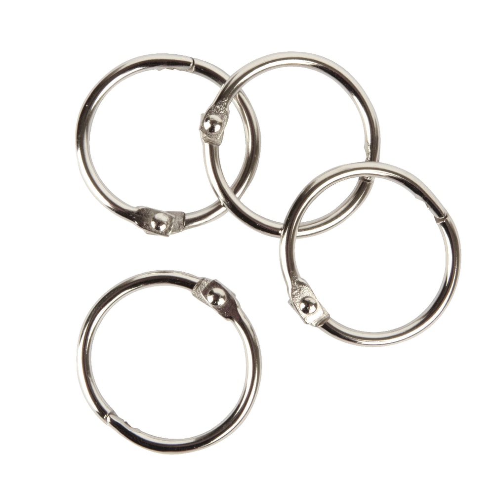 Office Depot® Brand Book Rings, 1", Silver, Pack