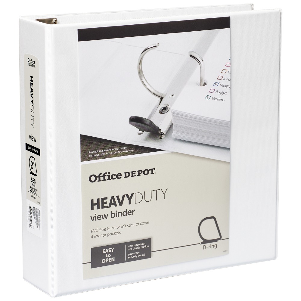 Office Depot® Brand Heavy-Duty View 3-Ring Binder, 2"