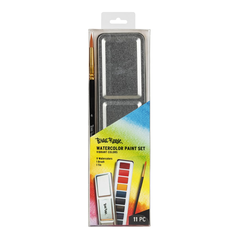 Brea Reese Professional Tin 9-Color Watercolor Paint Set,