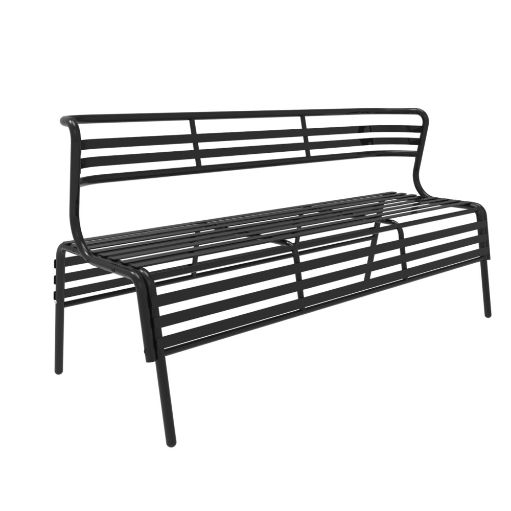Safco® CoGo™ Indoor/Outdoor Bench With Back, Black