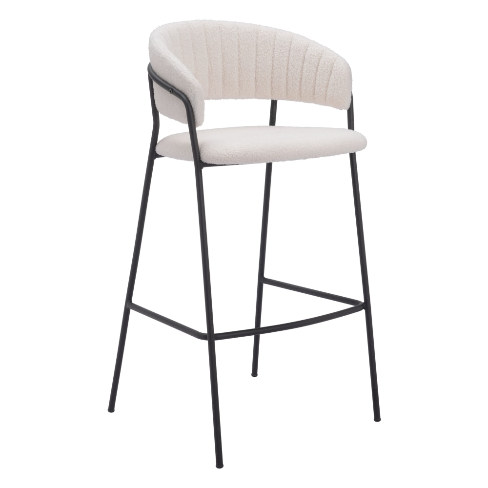 Zuo Josephine Barstools, Cream, Set Of 2 Barstools