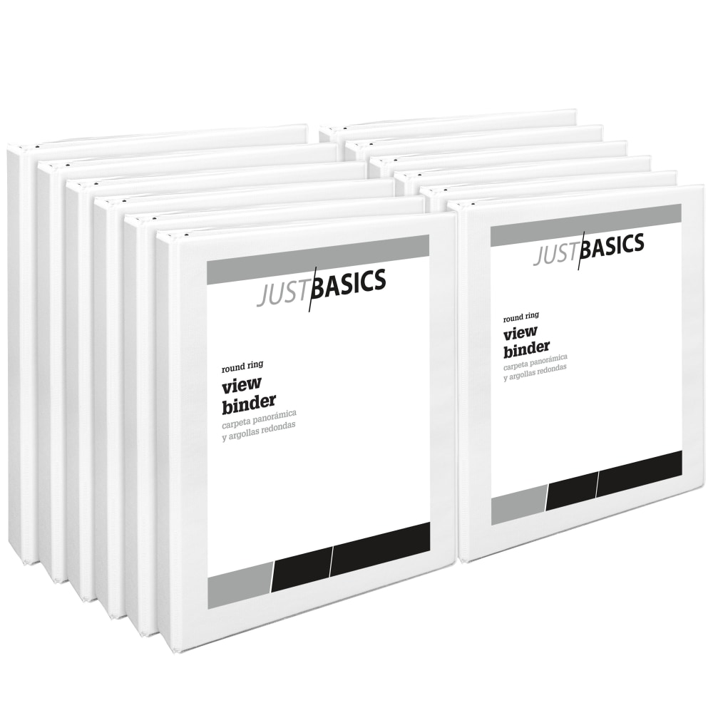 Just Basics® View 3-Ring Binder, 1" Round Rings,