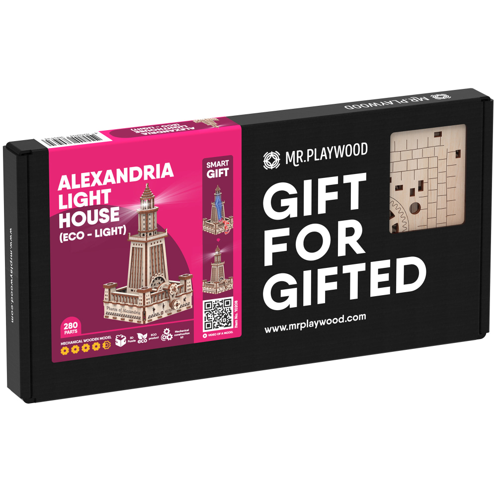 Mr.PLAYWOOD Alexandria Lighthouse Eco-light 3D Wooden STEM Model