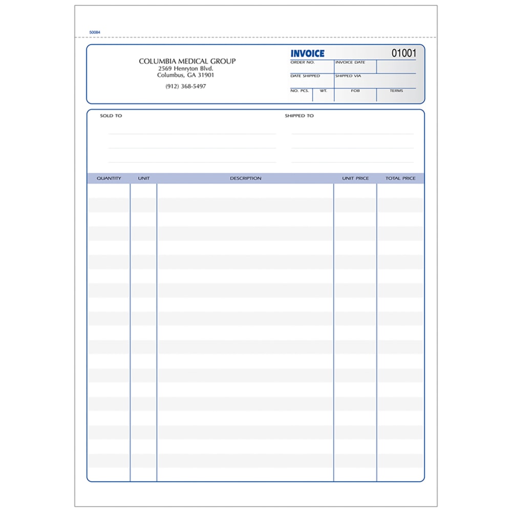 Custom Carbonless Business Forms, Pre-Formatted, Invoice Forms,