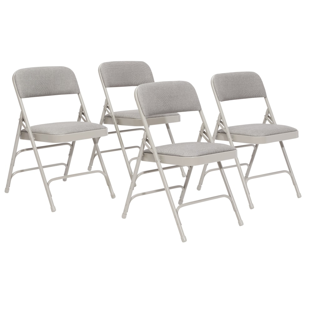 National Public Seating Fabric Upholstered Triple Brace Folding