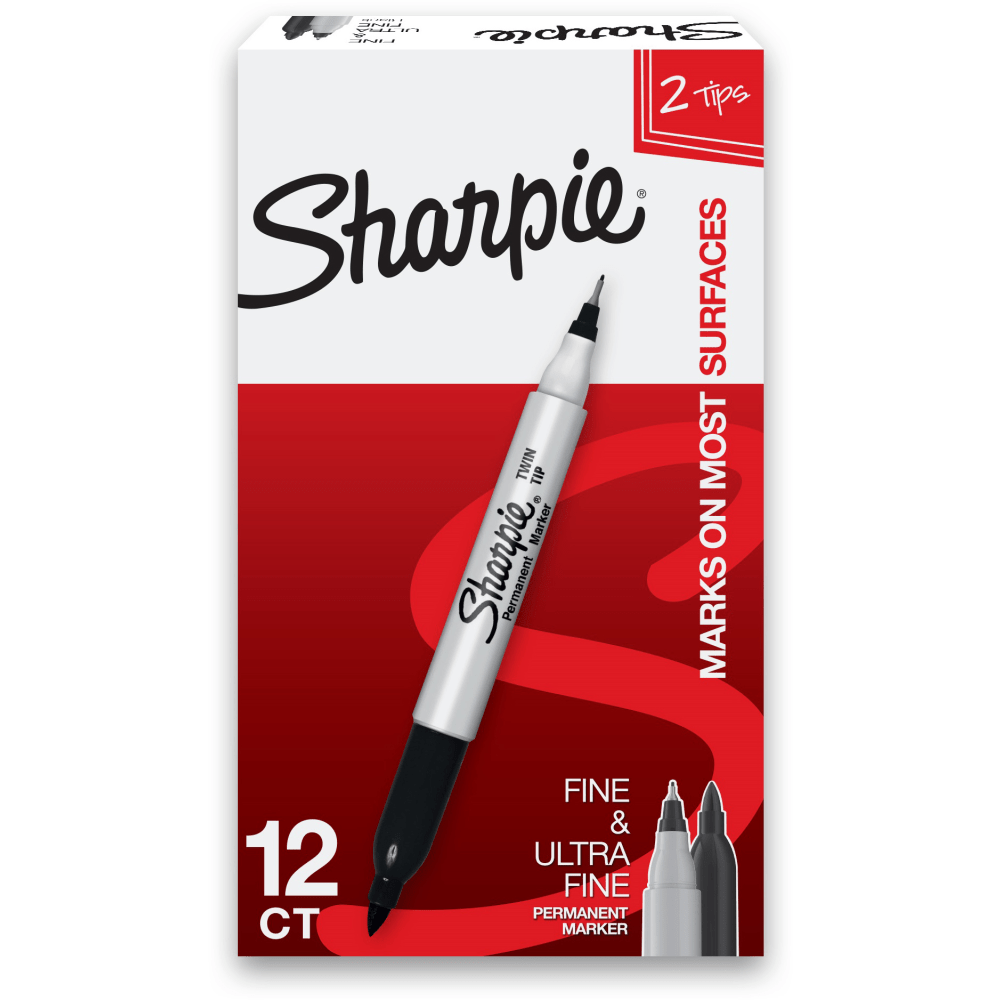 Sharpie® Twin-Tip Permanent Markers, Fine/Ultra Fine Points,