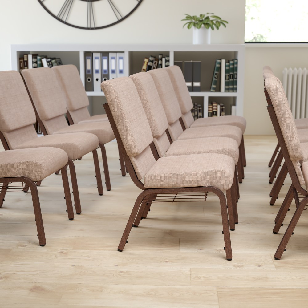 Flash Furniture HERCULES Church Chair With Book Rack,