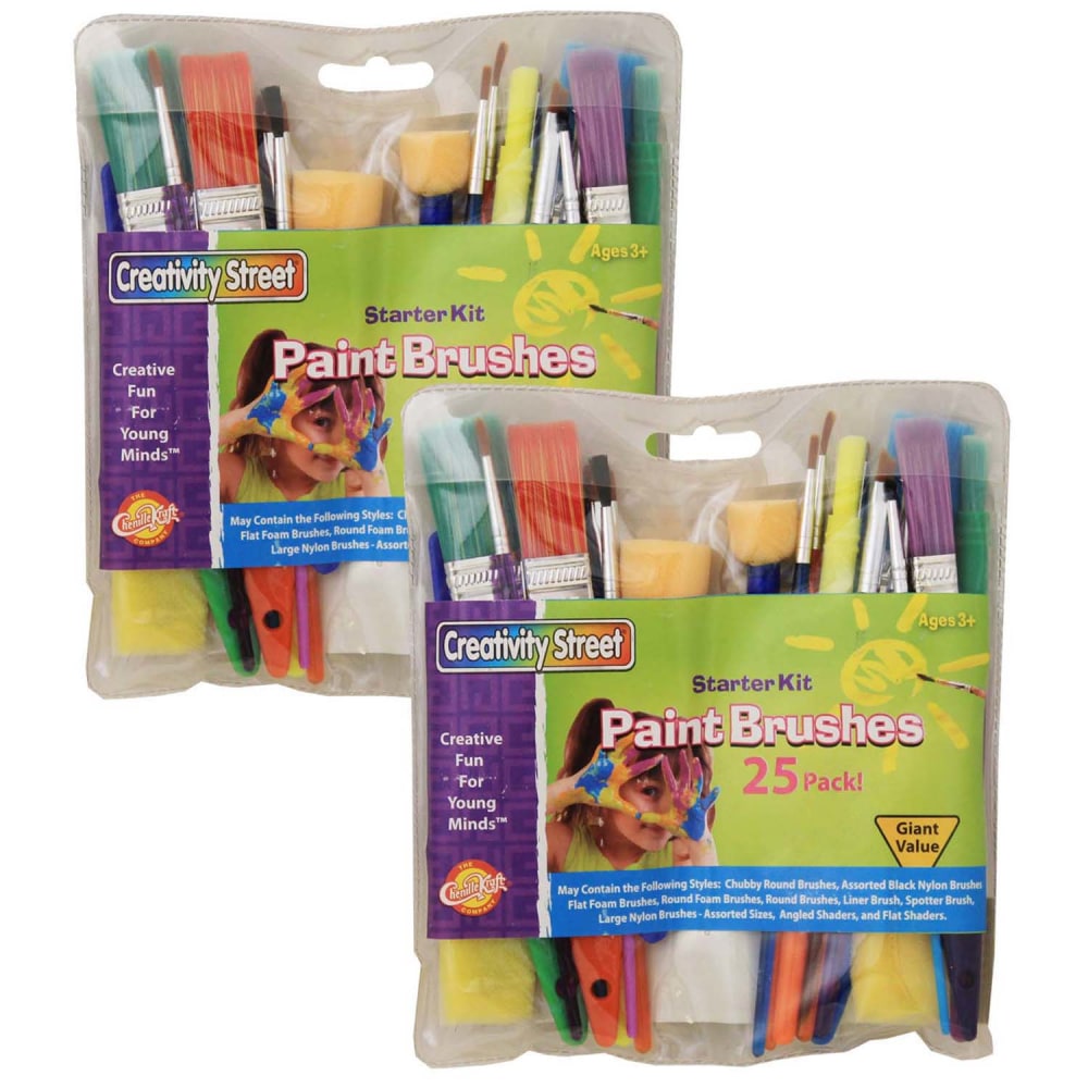 Creativity Street Starter Brush Assortment, Assorted Colors, 25