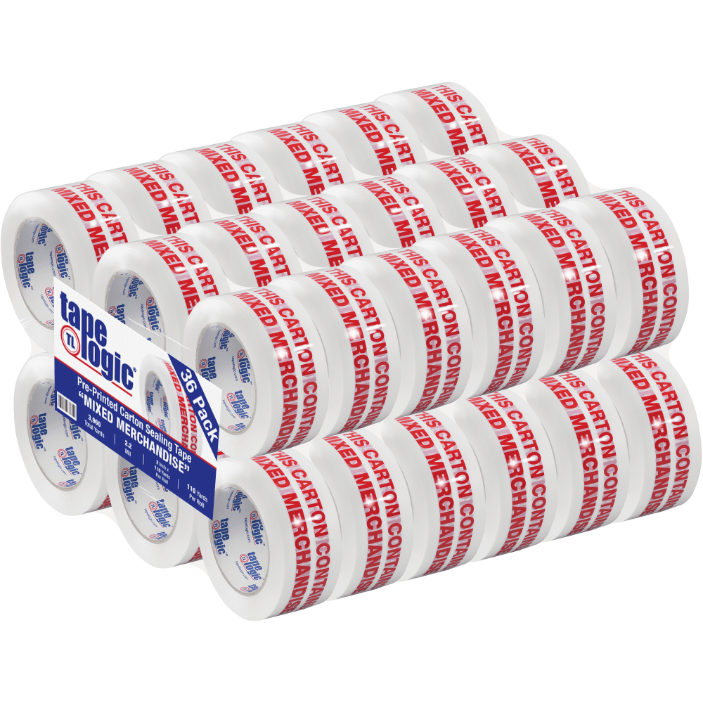 Tape Logic® Pre-Printed Carton Sealing Tape, "Mixed