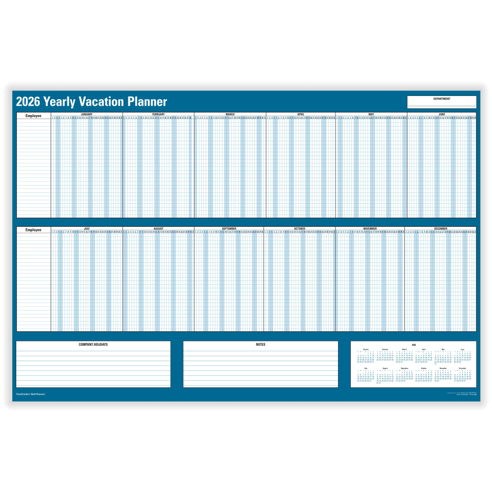 ComplyRight® 2026 Calendar Planner, 36" x 24", Yearly