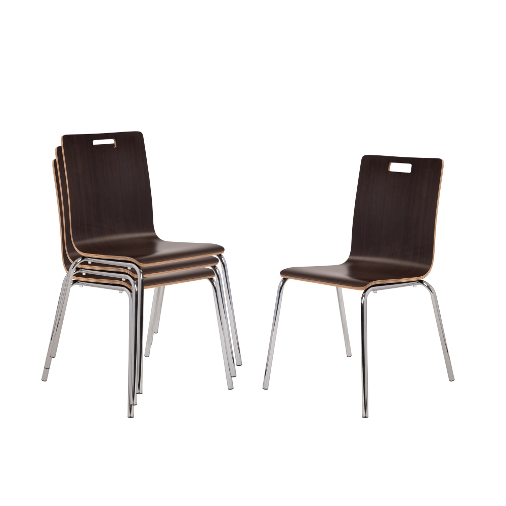 National Public Seating Bushwick Café Chairs, Espresso, Pack